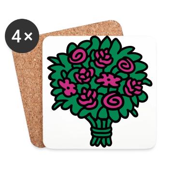 Bouquet 3 - Coasters (set of 4) - white - Front