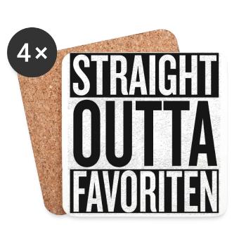 favoris Straight Outta - Dessous de verre (lot de 4) - blanc - Devant