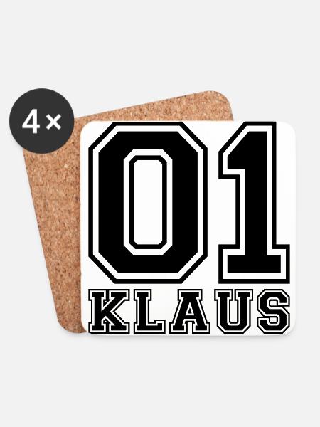 Klaus - Name - Untersetzer (4er-Set) - Weiß