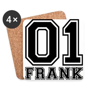 Frank - Name - Untersetzer (4er-Set) - Weiß - Vorne