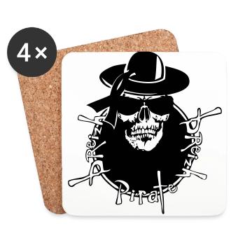breizh pirate tete de mort crane renegade star 2 - Dessous de verre (lot de 4) - blanc - Devant