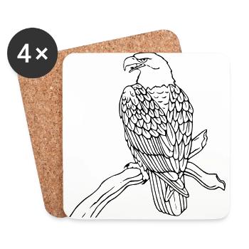 eagle208 - Dessous de verre (lot de 4) - blanc - Devant