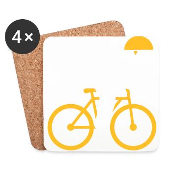 A Racing Cyclist On His Bike - Coasters (set of 4) - white - Front