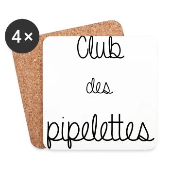 CLUB DES PIPELETTES - Dessous de verre (lot de 4) - blanc - Devant