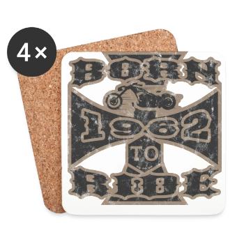 born to ride motorcycle biker 1962 - Untersetzer (4er-Set) - Weiß - Vorne