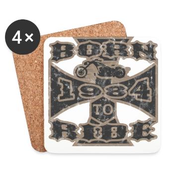 born to ride motorcycle biker 1984 - Untersetzer (4er-Set) - Weiß - Vorne