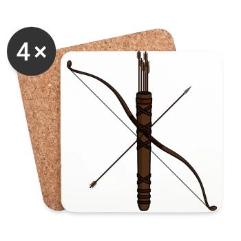 archery arrow bow crossbow target sports6 - Untersetzer (4er-Set) - Weiß - Vorne