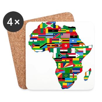 AFRIQUE DE L'AFRIQUE CONTINENT CADEAU T-SHIRT - Dessous de verre (lot de 4) - blanc - Devant