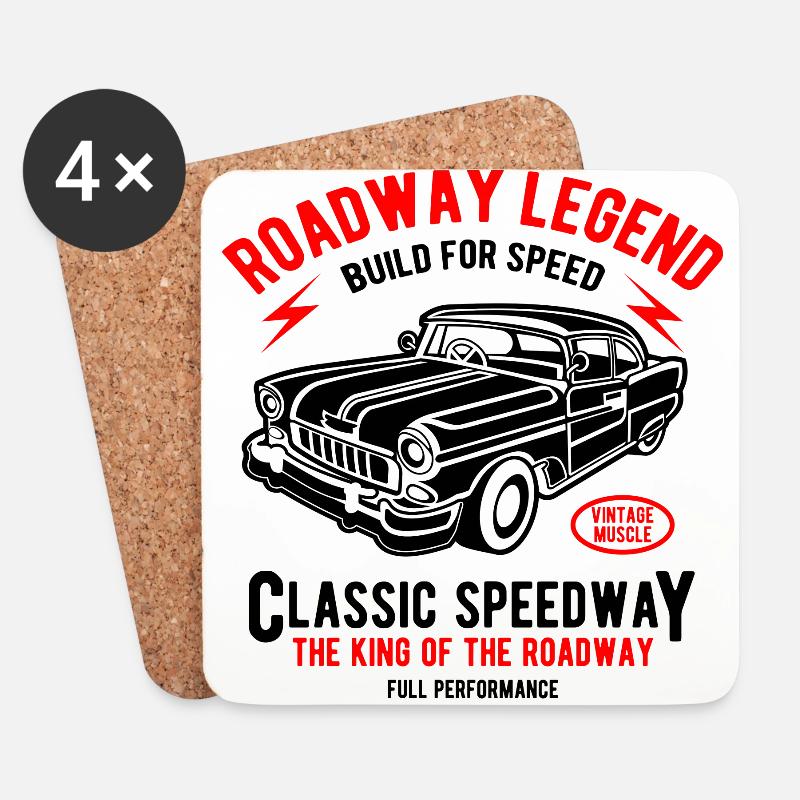 Roadway Legend - Coasters (set of 4) - white