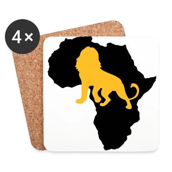 Löwe Afrika Safari Kenia Serengeti Roots Reggae - Untersetzer (4er-Set) - Weiß - Vorne