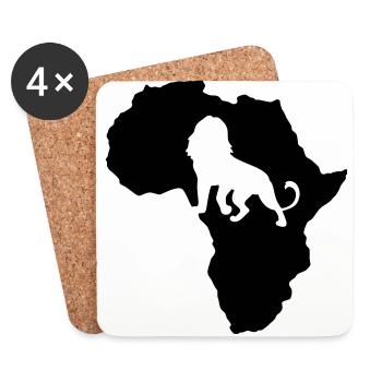 Löwe Afrika Safari Kenia Serengeti Roots Reggae - Untersetzer (4er-Set) - Weiß - Vorne