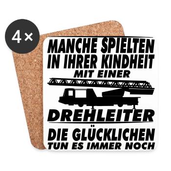 Manche spielten in ihrer Kindheit mit drehleiter - Untersetzer (4er-Set) - Weiß - Vorne