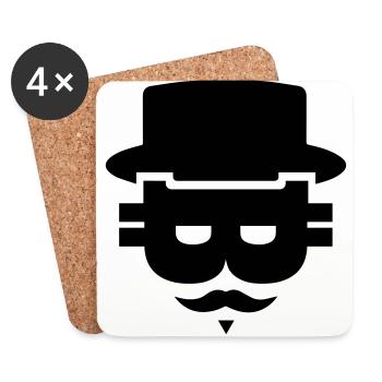 Bitcoin Satoshi Nakamoto - Untersetzer (4er-Set) - Weiß - Vorne