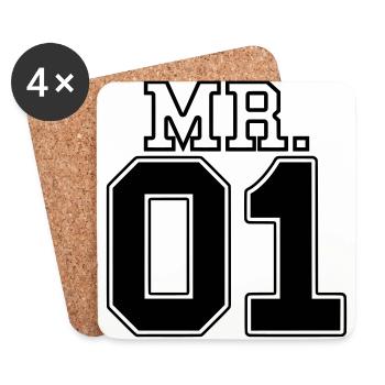 MR. 01 Monsieur et Madame paire JGA PartnerLook Partie 1 - Dessous de verre (lot de 4) - blanc - Devant