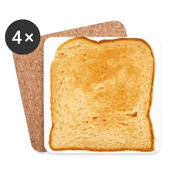 pain sandwich petit grille-pain fruehstueck1 - Dessous de verre (lot de 4) - blanc - Devant