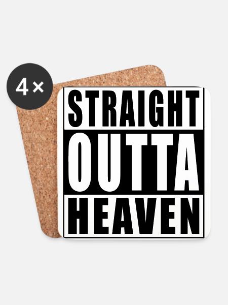 Straight Outta Heaven - Untersetzer (4er-Set) - Weiß