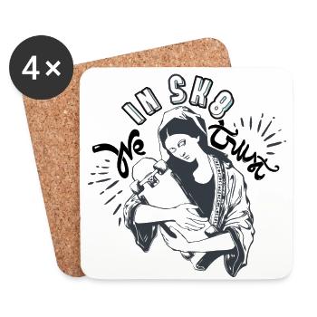 Skate Skateboard Jungfrau heiratet Spaß kühle Religion - Untersetzer (4er-Set) - Weiß - Vorne