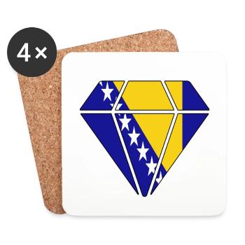 Geschenk Diamant Heimat Wurzeln Bosnien Herzegowi - Untersetzer (4er-Set) - Weiß - Vorne