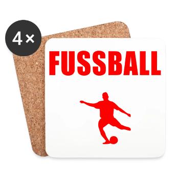 Fussball was sonst - Untersetzer (4er-Set) - Weiß - Vorne