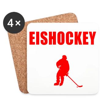 Eishockey was sonst - Untersetzer (4er-Set) - Weiß - Vorne