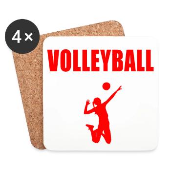Volleyball was sonst - Untersetzer (4er-Set) - Weiß - Vorne