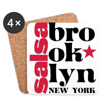 Salsa brooklyn NY - Dance Salsa Shirt - Dessous de verre (lot de 4) - blanc - Devant