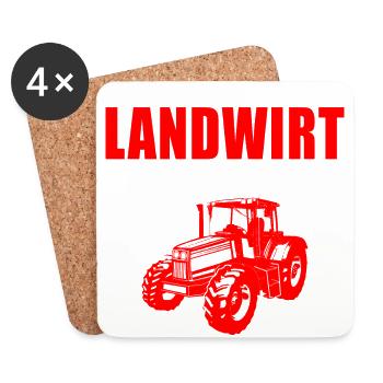 Landwirt was sonst - Untersetzer (4er-Set) - Weiß - Vorne