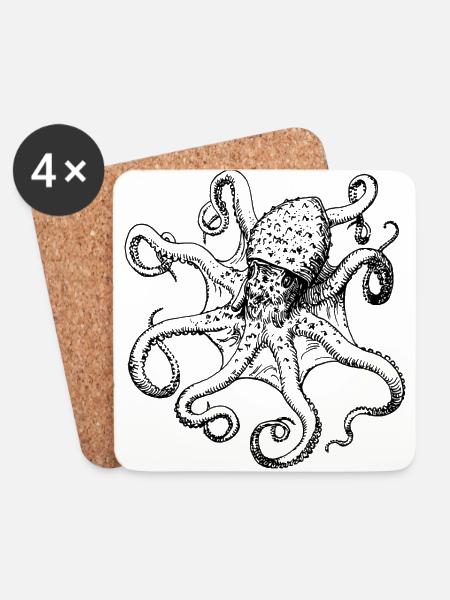 tintenfisch giant octopus krake kalmar sepien fish - Untersetzer (4er-Set) - Weiß