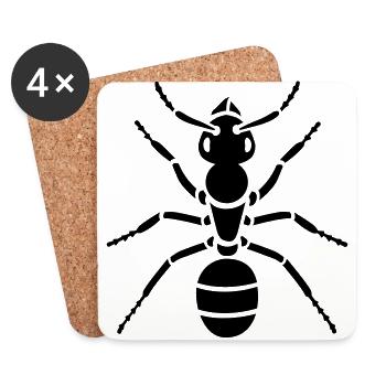Insectes - Ant - Dessous de verre (lot de 4) - blanc - Devant