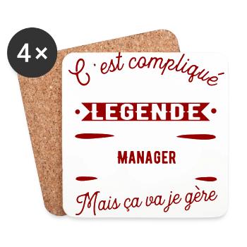 Manager une légende cadeau - Dessous de verre (lot de 4) - blanc - Devant