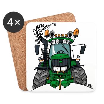 0427 green tractor 6620 - Coasters (set of 4) - white - Front