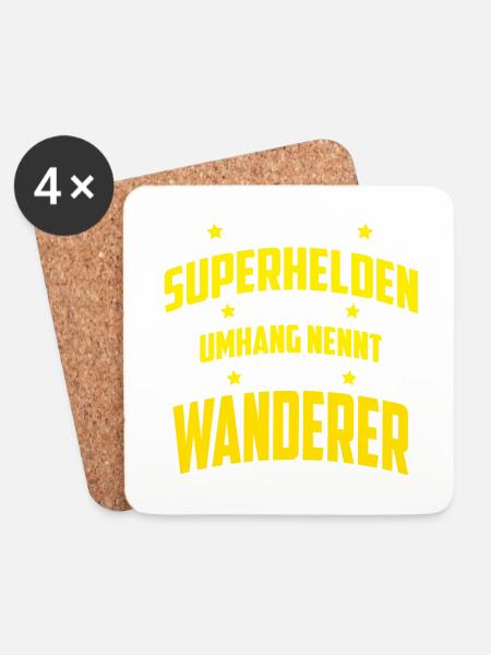 Superhelden ohne Umhang nennt man Wanderer - Untersetzer (4er-Set) - Weiß