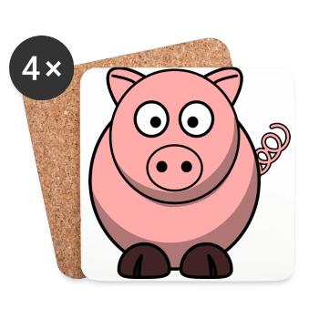 Schweinchen - Untersetzer (4er-Set) - Weiß - Vorne