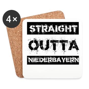 Straight Outta Niederbayern Bayern Geschenk Stadt - Untersetzer (4er-Set) - Weiß - Vorne