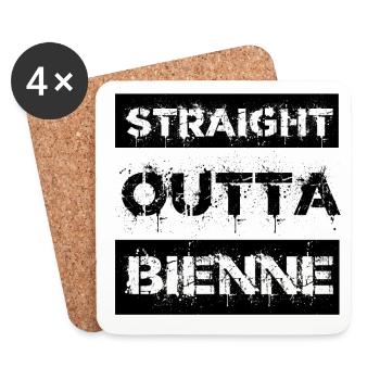 Straight Outta Bienne Switzerland gift city - Coasters (set of 4) - white - Front