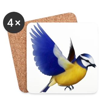 blaumeise,meise,vogel,tier - Untersetzer (4er-Set) - Weiß - Vorne