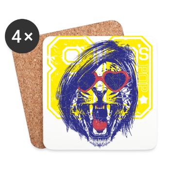 Leopard 80's - Coasters (set of 4) - white - Front