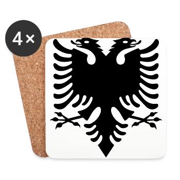 Double headed eagle emblem icon gift sign - Coasters (set of 4) - white - Front