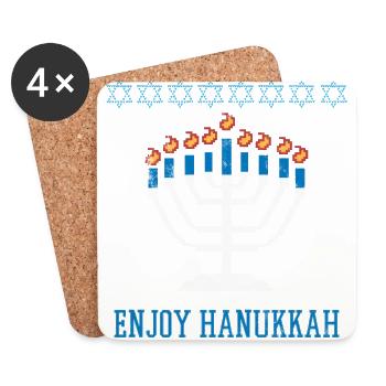 Ugly Hanukkah, Chanukkah, Lichterfest, Geschenk - Untersetzer (4er-Set) - Weiß - Vorne