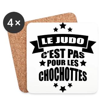 le judo c'est pas pour les chochottes - Dessous de verre (lot de 4) - blanc - Devant