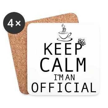 Official Stay Calm I'm Official - Coasters (set of 4) - white - Front