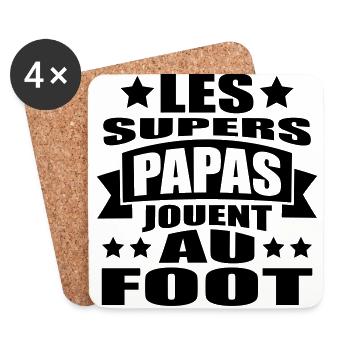 les supers papas jouent au foot - Dessous de verre (lot de 4) - blanc - Devant
