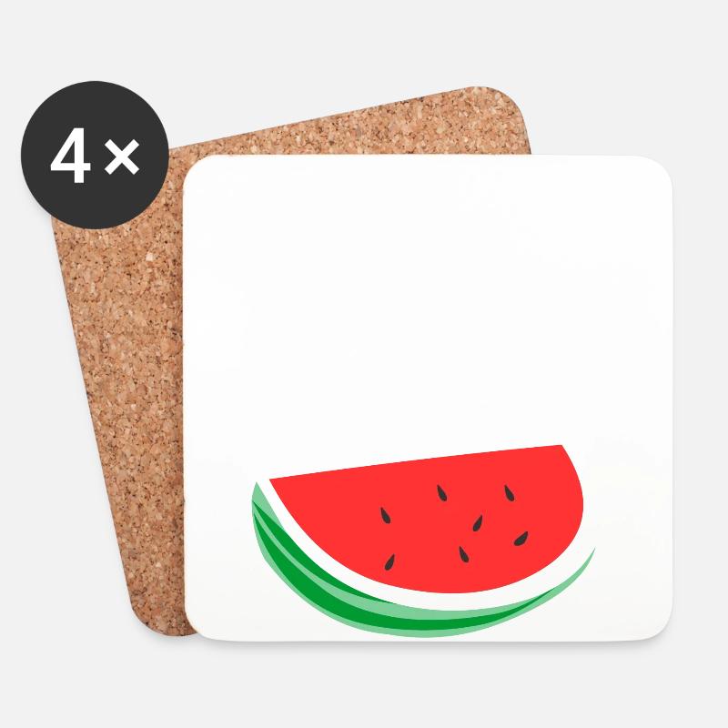 Ich habe eine Wassermelone getragen / Geschenk - Untersetzer (4er-Set) - Weiß