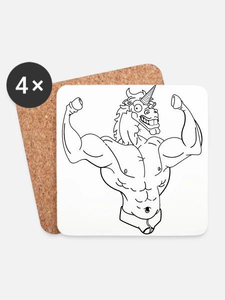 Pferdinant the unicorn - Coasters (set of 4) - white