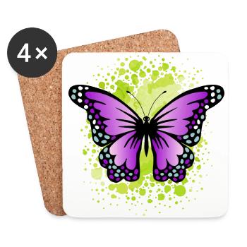 Schmetterling - Untersetzer (4er-Set) - Weiß - Vorne
