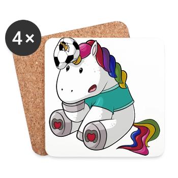 En tête de bande dessinée licorne - Dessous de verre (lot de 4) - blanc - Devant