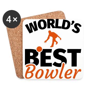 Bowling Bowler Bowlingspieler Geschenk - Untersetzer (4er-Set) - Weiß - Vorne