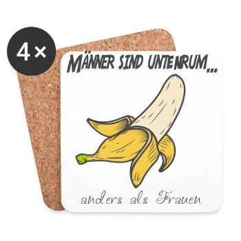 banane männer - Untersetzer (4er-Set) - Weiß - Vorne