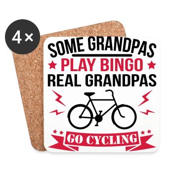 Real Grandpas Go Cycling - Untersetzer (4er-Set) - Weiß - Vorne
