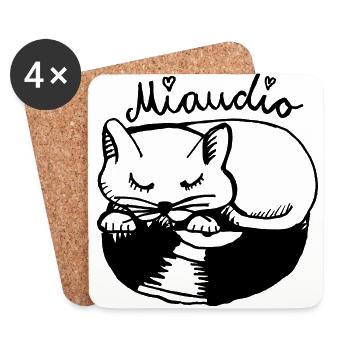 miaudio 1 - Coasters (set of 4) - white - Front